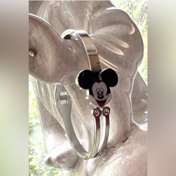 Disney Mickey Mouse Gold Silver Charm Bracelet Disney Cuff Bangle womens gifts - Picture 2 of 10